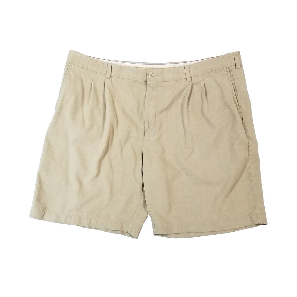 Tommy Bahama shorts men's 42x9 beige silk luxury preppy outdoor beach preppy